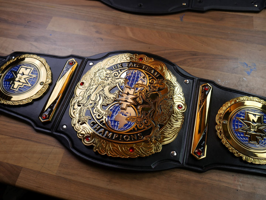 READY TO SHIP: Releathered &amp; Restoned NXT UK Tag Team Championship Replica Title Belt