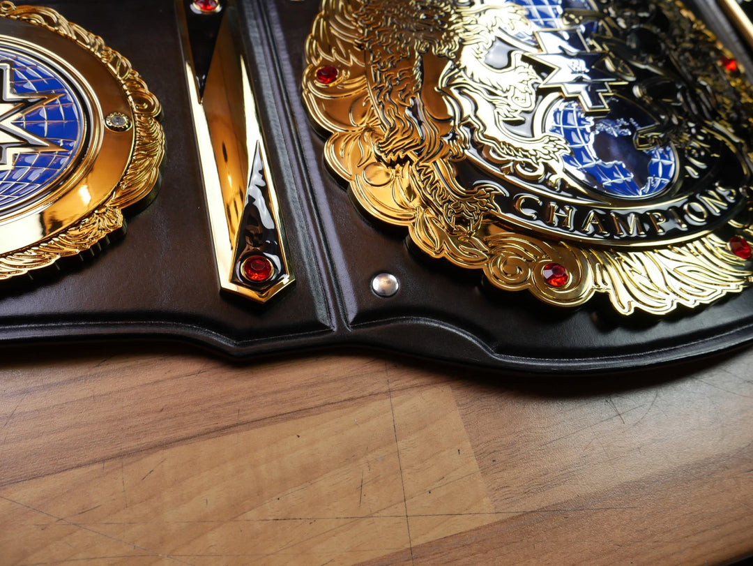 READY TO SHIP: Releathered &amp; Restoned NXT UK Tag Team Championship Replica Title Belt