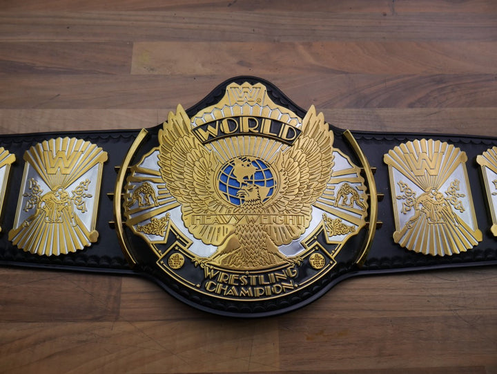 READY TO SHIP: Releathered Dual Plated Winged Eagle Championship Replica Title Belt