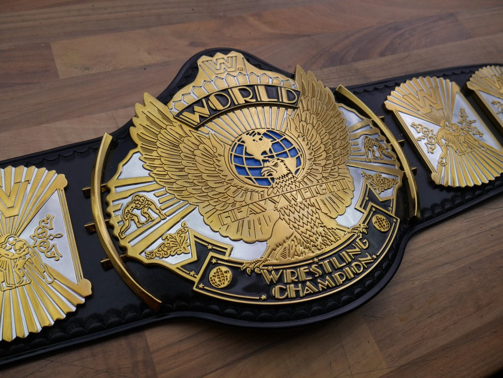 READY TO SHIP: Releathered Dual Plated Winged Eagle Championship Replica Title Belt