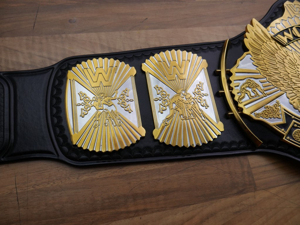 READY TO SHIP: Releathered Dual Plated Winged Eagle Championship Replica Title Belt