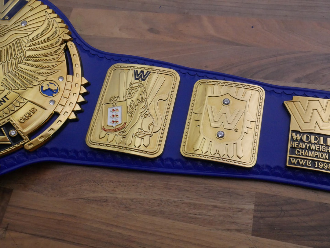 READY TO SHIP: Releathered & Restoned Blue Big Eagle Adult-Sized Replica Belt