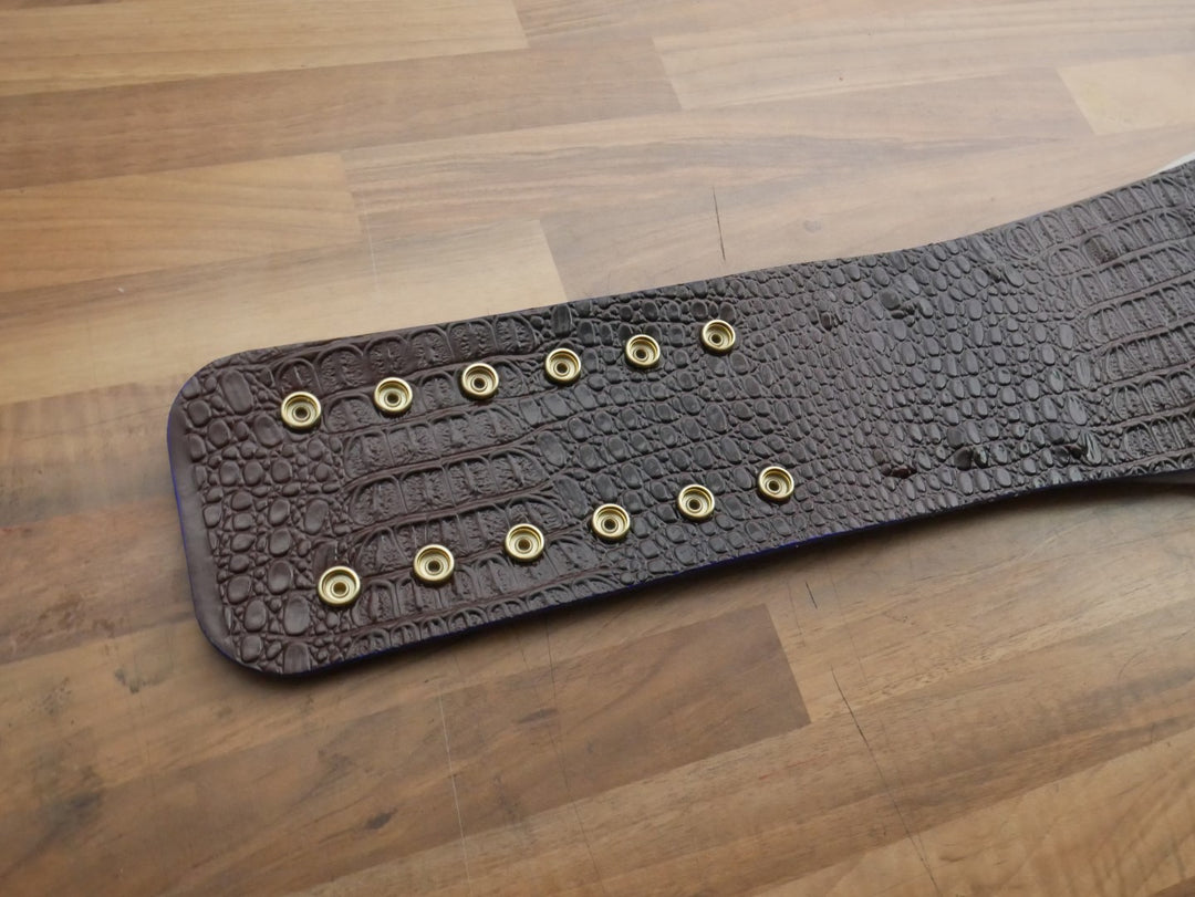 READY TO SHIP: Releathered & Restoned Blue Big Eagle Adult-Sized Replica Belt