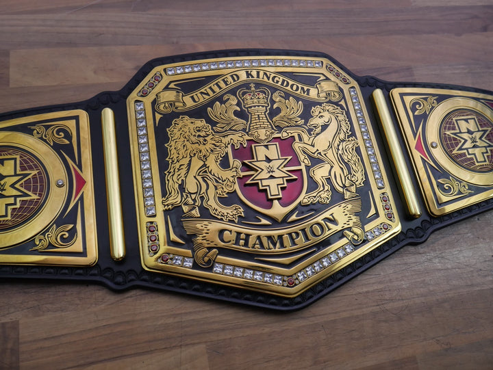 READY TO SHIP: Releathered & Restoned W/ Upgraded Fandu Side Bars NXT UK Championship Adult-Sized Replica Belt