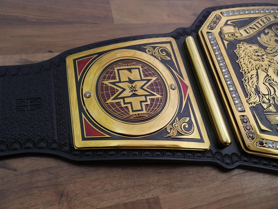 READY TO SHIP: Releathered & Restoned W/ Upgraded Fandu Side Bars NXT UK Championship Adult-Sized Replica Belt