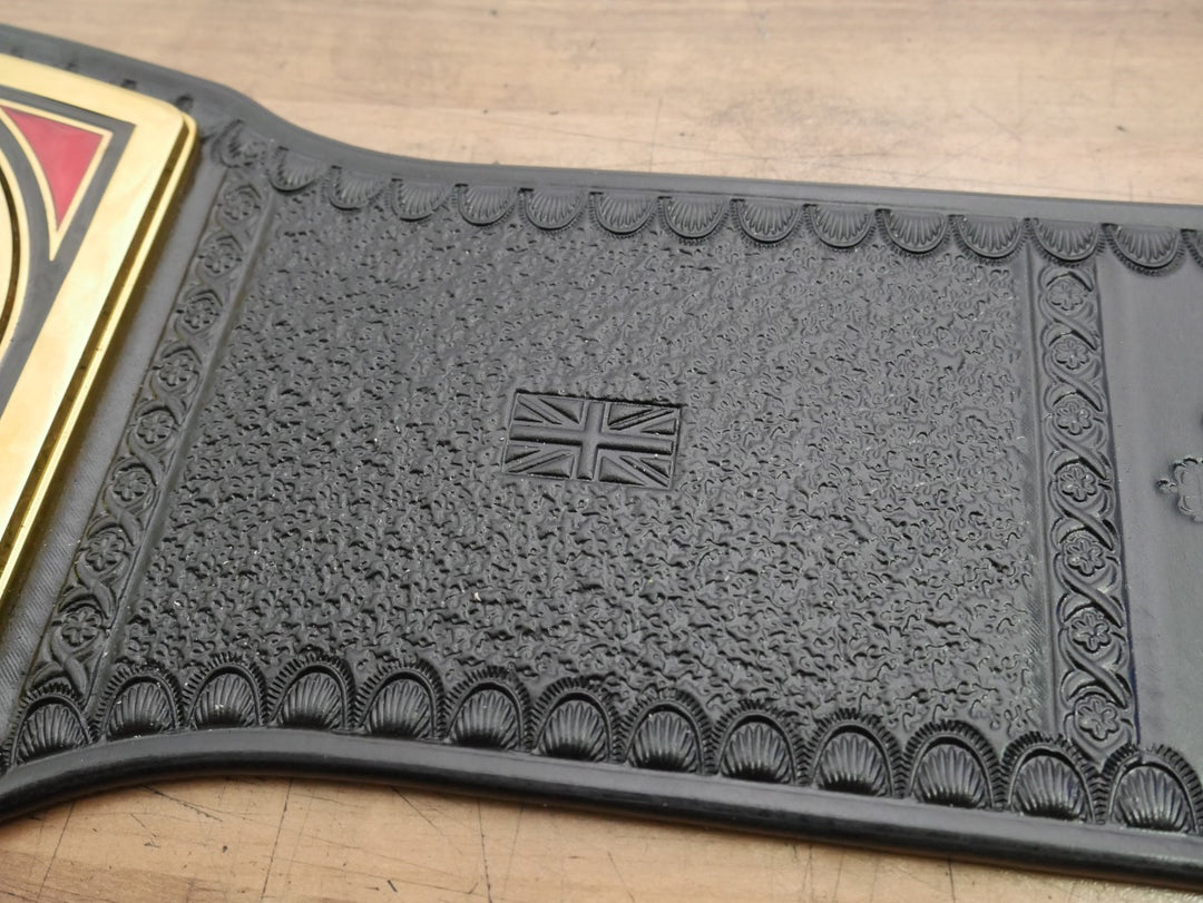 READY TO SHIP: Releathered & Restoned W/ Upgraded Fandu Side Bars NXT UK Championship Adult-Sized Replica Belt
