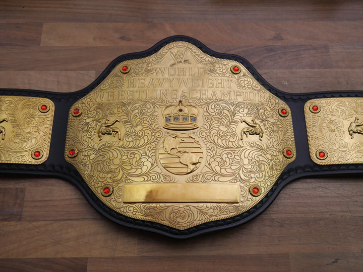 READY TO SHIP: Releathered & Restoned 2mm World Heavyweight Big Gold Championship Replica Title Belt