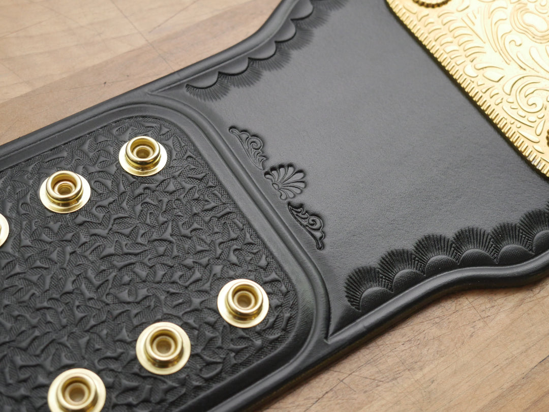 READY TO SHIP: Releathered & Restoned 2mm World Heavyweight Big Gold Championship Replica Title Belt