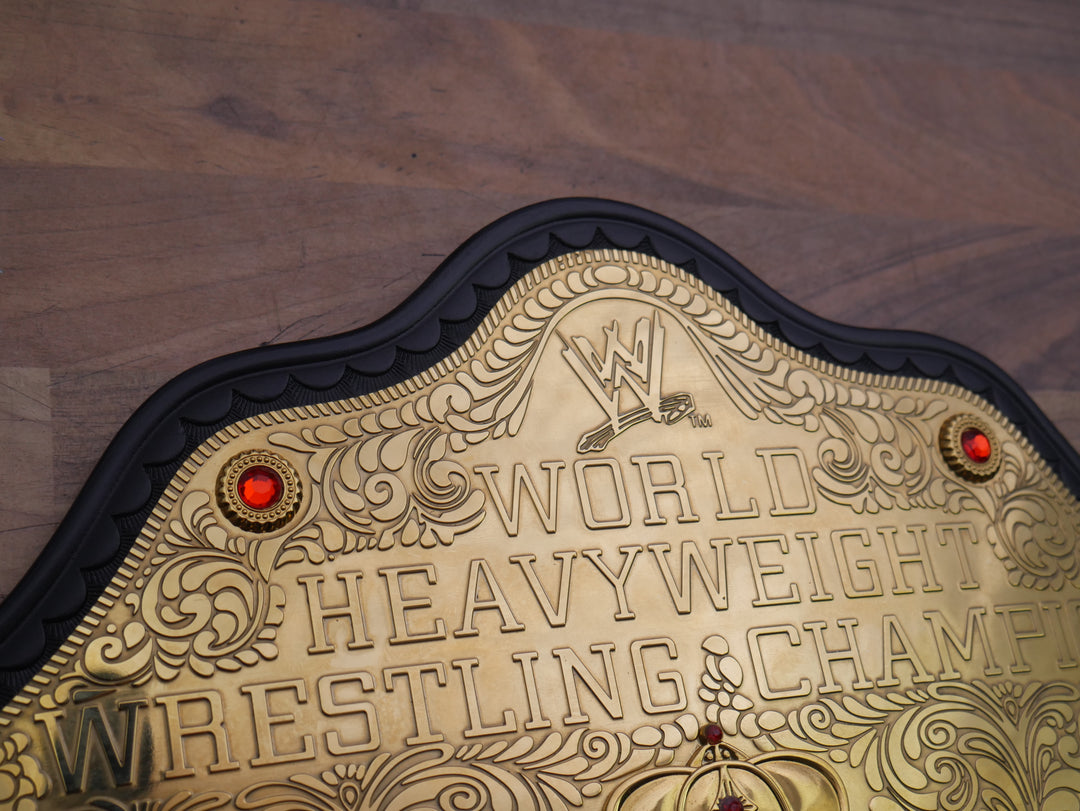 READY TO SHIP: Releathered & Restoned 2mm World Heavyweight Big Gold Championship Replica Title Belt