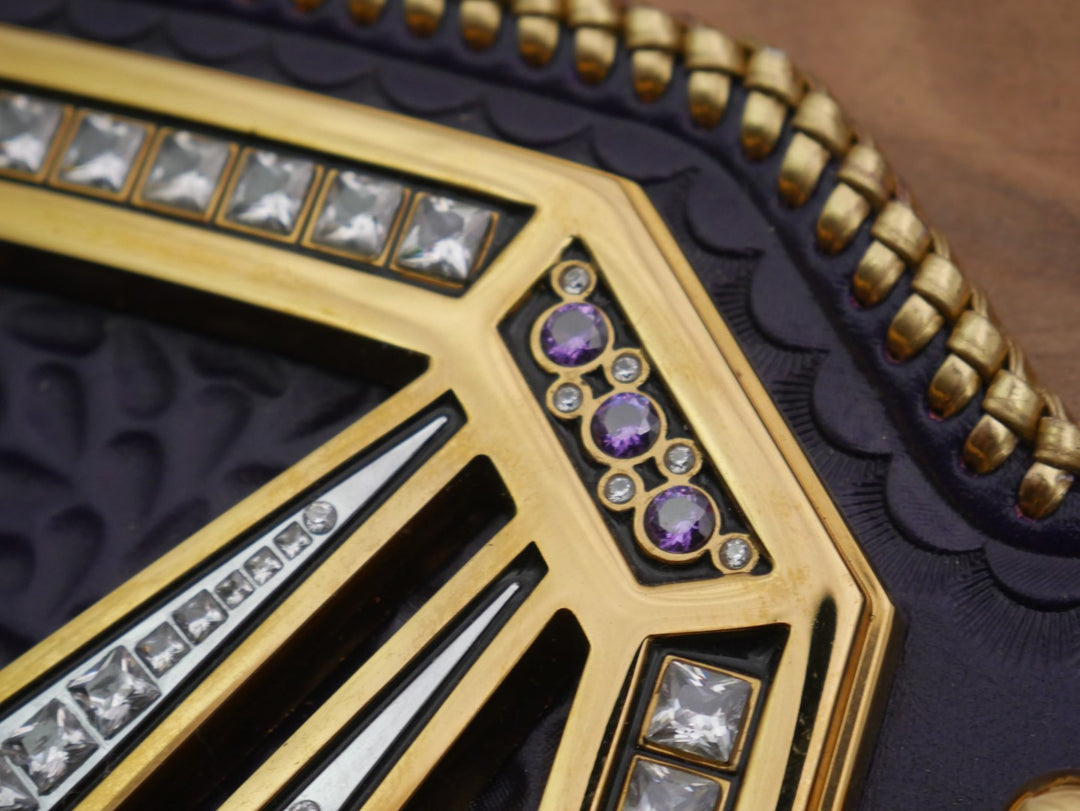 READY TO SHIP: Releathered &amp; Restoned Fully Upgraded Custom Undertaker "Big Logo" Championship Replica Title Belt