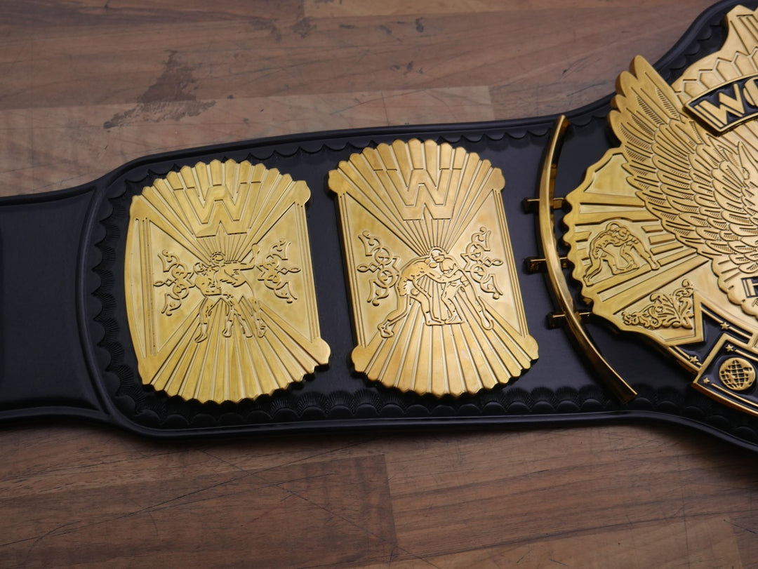 READY TO SHIP: Releathered All Gold Winged Eagle Championship Replica Title Belt