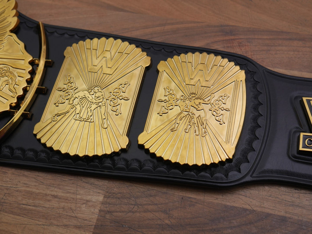 READY TO SHIP: Releathered All Gold Winged Eagle Championship Replica Title Belt