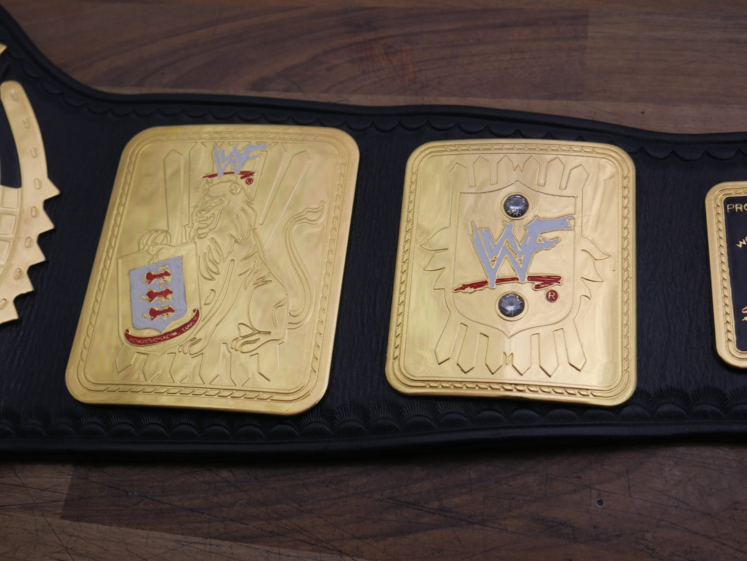 READY TO SHIP: Releathered &amp; Restoned Figs Inc. Big Eagle Championship Replica Title Belt