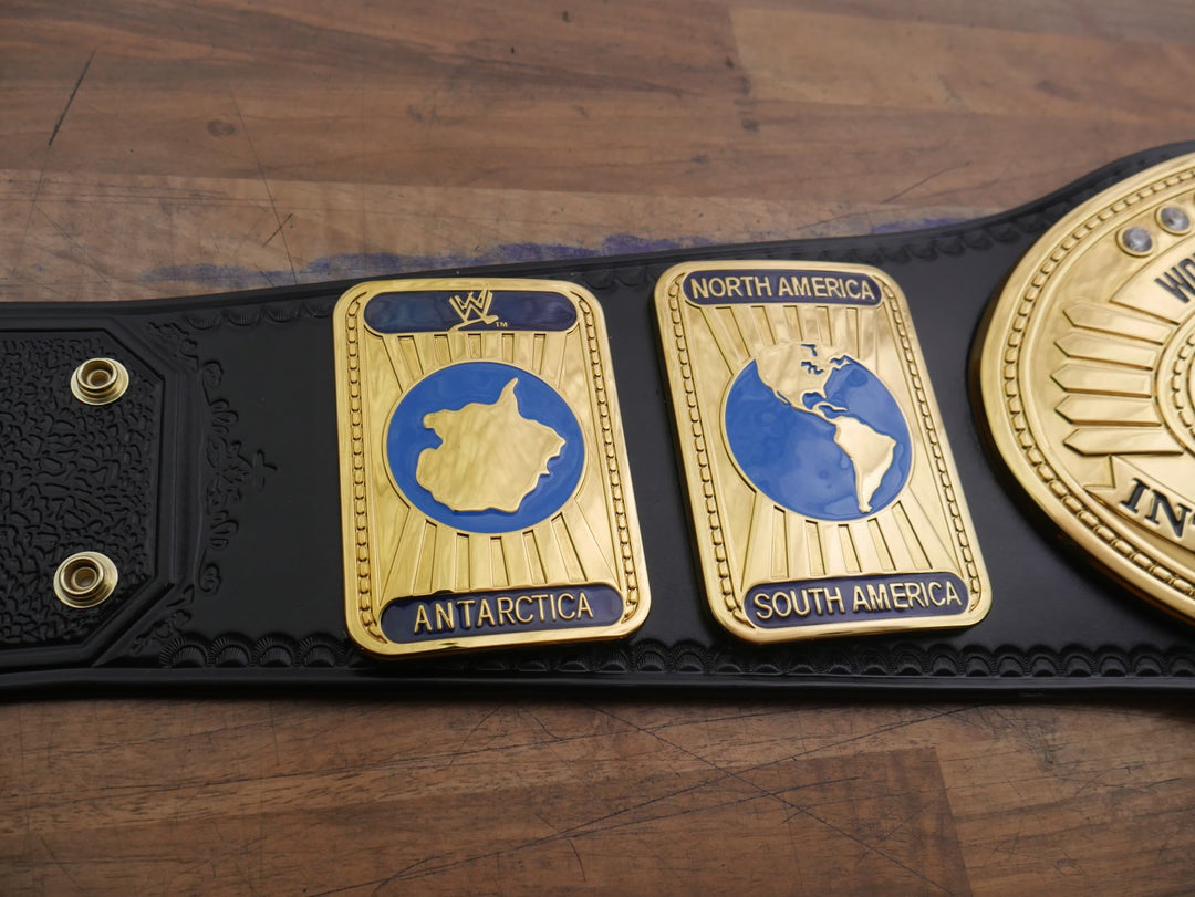 READY TO SHIP: Releathered &amp; Restoned Attitude Era Intercontinental Championship Replica Title Belt