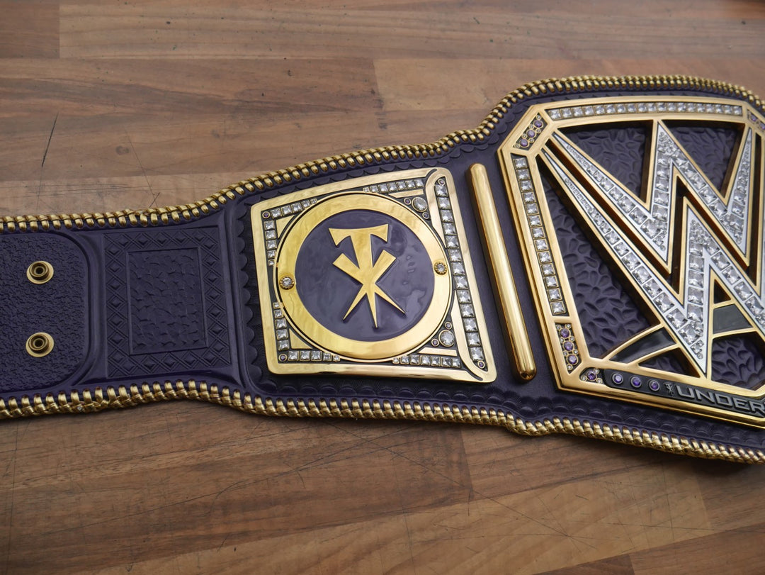 READY TO SHIP: Releathered &amp; Restoned Fully Upgraded Custom Undertaker "Big Logo" Championship Replica Title Belt