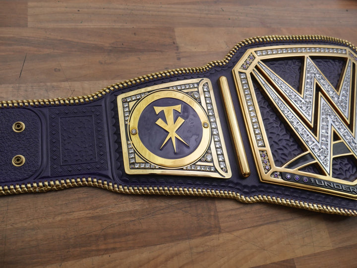 READY TO SHIP: Releathered &amp; Restoned Fully Upgraded Custom Undertaker "Big Logo" Championship Replica Title Belt