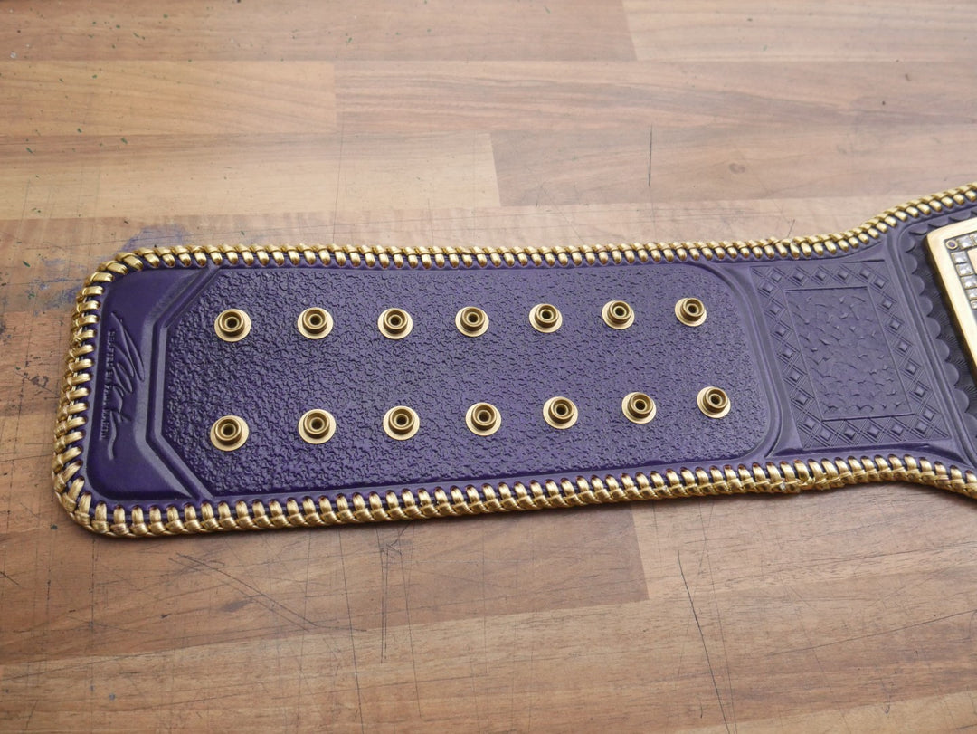 READY TO SHIP: Releathered &amp; Restoned Fully Upgraded Custom Undertaker "Big Logo" Championship Replica Title Belt