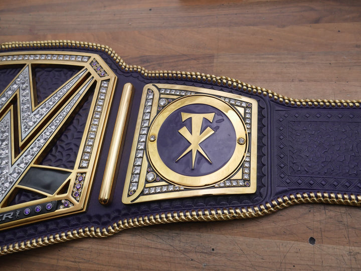 READY TO SHIP: Releathered &amp; Restoned Fully Upgraded Custom Undertaker "Big Logo" Championship Replica Title Belt