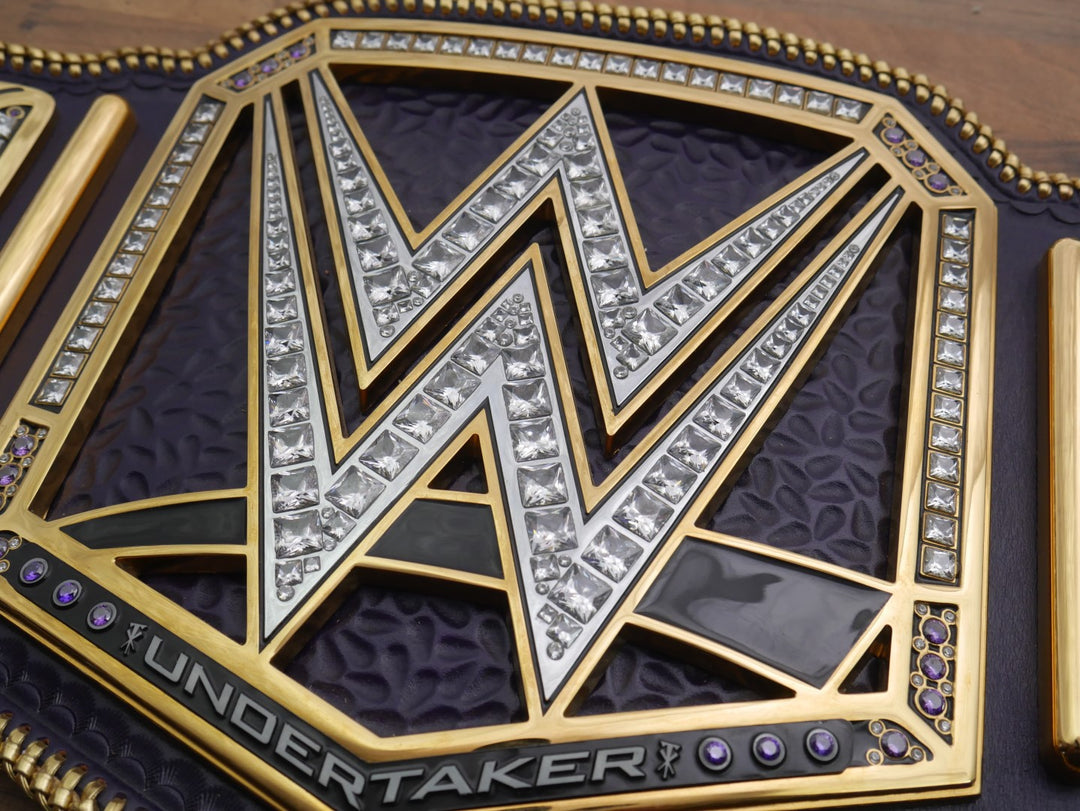 READY TO SHIP: Releathered &amp; Restoned Fully Upgraded Custom Undertaker "Big Logo" Championship Replica Title Belt