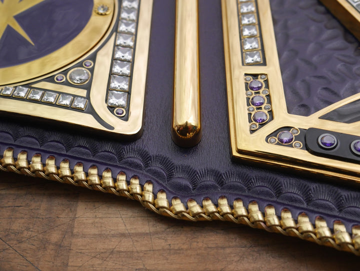 READY TO SHIP: Releathered &amp; Restoned Fully Upgraded Custom Undertaker "Big Logo" Championship Replica Title Belt