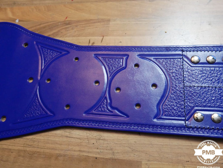 Penny Silver Blue Tag Team Championship Adult Sized Replica Belt Real Leather Send Out Strap