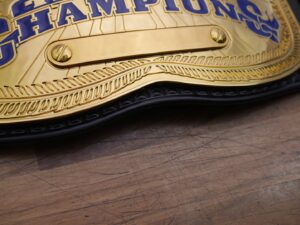 READY TO SHIP: Releathered Ruthless Aggression SmackDown Tag Team Adult Sized Replica Belt - Image 4