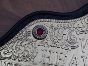 READY TO SHIP: Releathered & Restoned 2003 Big Gold Adult-sized Replica Belt - Image 3