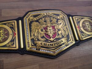 READY TO SHIP: Releathered & Restoned W/ Upgraded Fandu Side Bars NXT UK Championship Adult Sized Replica Belt - Image 2
