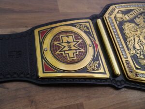 READY TO SHIP: Releathered & Restoned W/ Upgraded Fandu Side Bars NXT UK Championship Adult Sized Replica Belt - Image 7