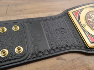 READY TO SHIP: Releathered & Restoned W/ Upgraded Fandu Side Bars NXT UK Championship Adult Sized Replica Belt - Image 8