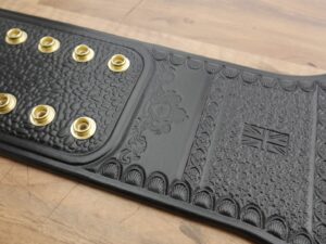 READY TO SHIP: Releathered & Restoned W/ Upgraded Fandu Side Bars NXT UK Championship Adult Sized Replica Belt - Image 9